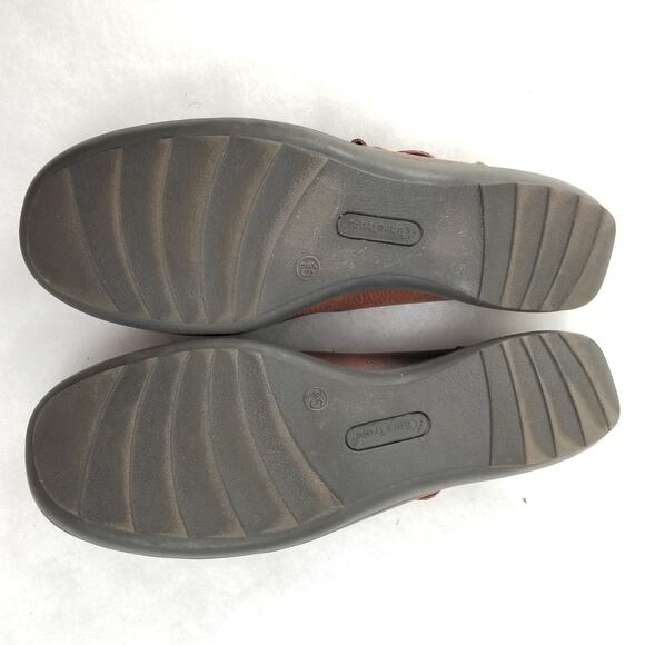 Bare Traps Brown Vegan Leather Mules Adjustable Buckle Shoes Size 9 1/2 M - Picture 5 of 7